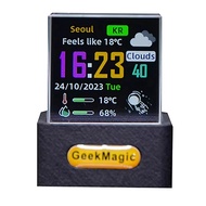 Crystal Cube Photo Display Holographic Desktop Smart Weather Station Digital Clock with GIF Animatio