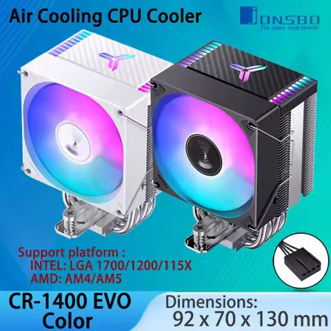 Jonsbo CR1400 EVO Color Series CPU Cooler, Air Tower Radiator, Silent, 4pin Automatic Light CPU Fan,