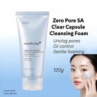 【SG Stock】Medicube Zero Pore SA Clear Blue Capsule Facial Deep Cleanser 120g for Skin Texture, Black