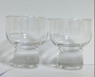 月桂冠 玻璃清酒杯一對 透明 無盒