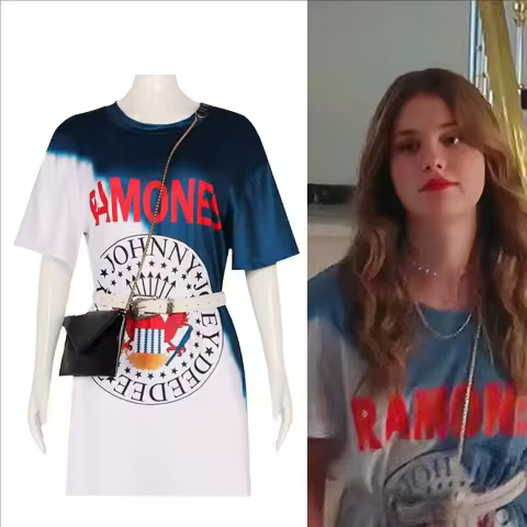 New Movie My Fault Culpa Mia Cosplay Dress Graffiti Long T-Shirt with Belt Bag Women Halloween Carni