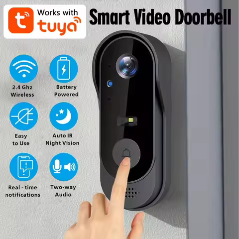 Tuya WiFi Home Smart Video doorbell Outdoor bidirectional HD door eye camera 1080P support SD card c