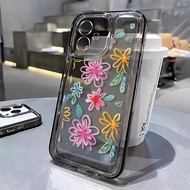 3 in1 Colorful Flowers Transparent space case for For Vivo Y77 Y77E Y50 Y51 2020 Y52S Y7S Y70S Y72 Y