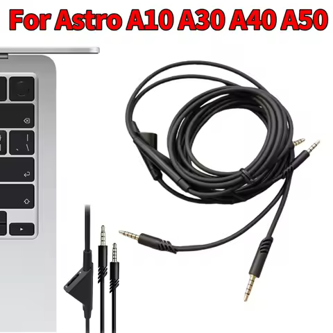 Replacement Audio Cable for Astro A10 A30 A40 A50 Gaming Headsets 2M with 3.5mm Jack Replacement Cab