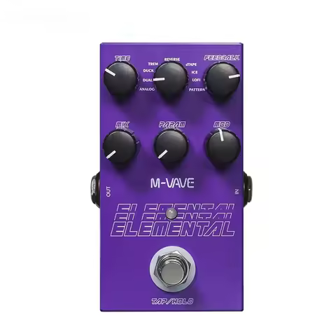 M-vave Elemental Digital Delay Pedal 9 Different Delay Guitar Effects Delay Guitar Pedal Supporr for