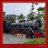 Model Train Train Dongfeng Steam Simulation Retro Green Leather Locomotive Train Retirement Large Mo