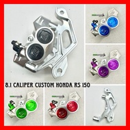 🏁 FRONT CALIPER BRAKE 8.1 CNC 4 POT CUSTOM HONDA RS 150 🏁 BRACKET BREK CALIPER RS150