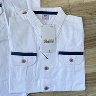 KEMEJA Quality 433A White Short Shirt for Children M231 Kids 4-13 Years