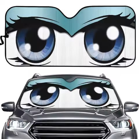 Summer Auto Sunshade Universal Sun Shade Cartoon Eyes Car Sunshade Sun Visor Car Front Windshield Re