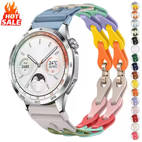 20mm 22mm Silicone Chain Strap for Huawei Watch GT6 6Pro GT5 5Pro GT4 46mm Bracelet for Samsung Gala