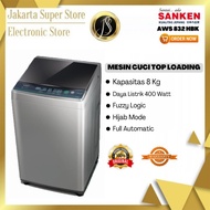 SANKEN MESIN CUCI 1 TABUNG AW-S 832 HBK KAPASITAS 8 KG