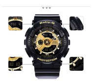 (สินค้าใหม่ล่าสุด) Casio BABY-G รุ่น BA-110-1A สินค้าขายดี นาฬิกาข้อมือผู้หญิง สายเรซิน（ของแท้1ปี) จ