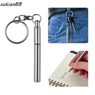 XUTIAN88WL Key Ring Ballpoint Pens, Stainless Steel Metal Telescoping Tool Pen, Portable Handwriting