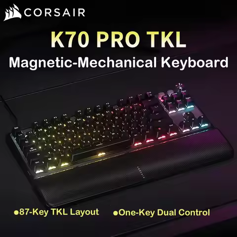 Corsair K70 PRO TKL Wired Magnetic Keyboard, MGX Hall Effect Switches 8000Hz Rapid Trigger PBT Keyca