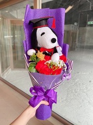 （人地賣$29x）預訂要等 加急加錢 文盲唔歡迎 真心🙏 snoopy畢業公仔花束畢業袍畢業證書畢業帽畢業領帶畢業禮物