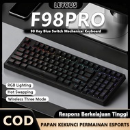LEYCUS 98 Key Gaming Keyboard RGB Tri-Mode Mechanical Keyboard With LED Backlight IP98 Waterproof