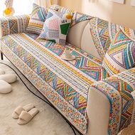 Boho Print Cotton Sofa Cover Non-slip Sofa Cushion Cover for 1/2/3/4 Seater combination L Shape Cushion Cover