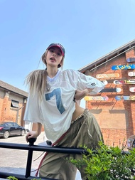 P Pouvoir Loose Fit Sporty Short Sleeve T-Shirt Football Jersey Numbered 7 Street Style V-Neck Regul