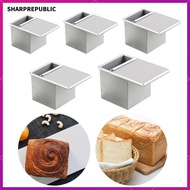 [Sharprepublic] Loaf Pan with Lid Deep Square Tin Reusable Bakeware Baker Bread Tin with Lid