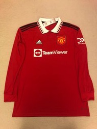 Adidas 2022/23 Manchester United  home LS jersey Size L 曼聯長䄂球衣