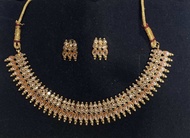 EVINCO JEWELRY GOLD PLATED AUSTRIAN STONE CHOKER NECKLACE SET