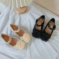 SMALL FORM Doll Shoes with Roses and Flexible Soles LovelyCNY K224 Kids Flat Shoes Girl Shoes