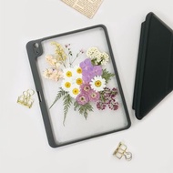 綠枝紫白花壓花iPad保護殼iPad Air 11in 13in iPad Pro 11in
