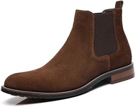 Suede Leather Chelsea Boots Men - Waterproof Formal Dress Boots, Slip On Chukka Boots Comfortable and Casual Ankle Boots