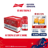 Thùng 12 Lon Bia Budweiser (500ml/lon)