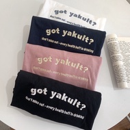 S113 T-Shirt oversize Cotton Minimalist Style Embroidered got yakult