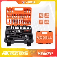 VODELL 53pcs CRV Ratchet Socket Box Spanner Set Wrench Tools Set Hand Tools Combination Chrome Vanad