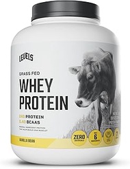 Levels Grass Fed 100% Whey Protein, No Hormones, Vanilla Bean, 5LB