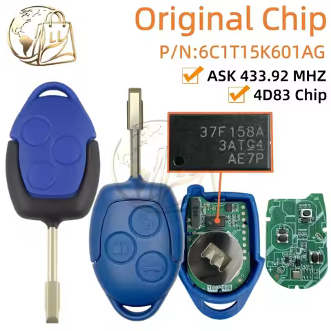 OEM 4D63 Chip 433MHz 3 Buttons Blue Remote Car Key For Ford Transit VM WM 2006 - 2014 6CIT15K601 6C1