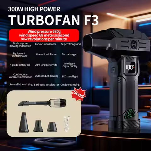 F3 Turbo Jet Fan 5-Gear Speed Powerful Air Blower Portable Air Dust Cleaner Brushless Turbo Jet Blow
