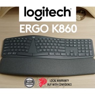 Logi Ergo K860 Wireless Ergonomic Keyboard Wrist Rest Split Keyboard Layout for Windows Mac Bluetoot