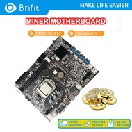 Brifit B75USB-BTC B75 Chip Mining เมนบอร์ด 8XUSB3.0 อินเทอร์เฟซ PCIE LGA 1155 CPU ที่รองรับ + VGA 4X