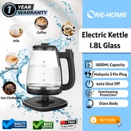 ONEHOME Electric Kettle Fast Boiling Electric Glass Kettle 1.8L Electric Automatic Cut Off Jug Kettl