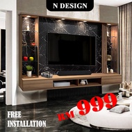 [N Design] 8ft Modern TV Cabinet / Wall Mounted Tv Cabinet / Living Room Cabinet / Hall Cabinet / Max 80" TV