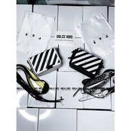 CROSSBACK BAG " O FF WT HITE 2 straps " black and white stripes LA 2022 on web fullbox