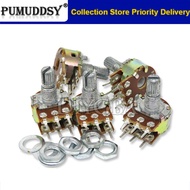 10pcs WH148 B1K B2K B5K B10K B20K B50K B100K B500K 6Pin Shaft  Amplifier Dual Stereo Potentiometer 1