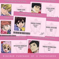 Ouran High School Host Club Fanmade ID Card Laminated Anime Photocardser