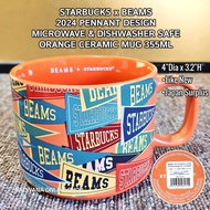 STARBUCKS x BEAMS 2024 MICROWAVABLE ORANGE CERAMIC MUG 355ML • JAPAN SURPLUS