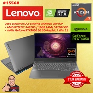 #1556 USED LENOVO LOQ-15APH8 GAMINIG LAPTOP AMD RYZEN 7-7840HS 16G 512SSD RTX4050 RTX 4050 6G WIN11 