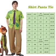 Movie Zootopia 2 Nick Wilde Cosplay Costume Nick Fox Shirt Pants Tie Outfit Halloween Cute Cartoon C