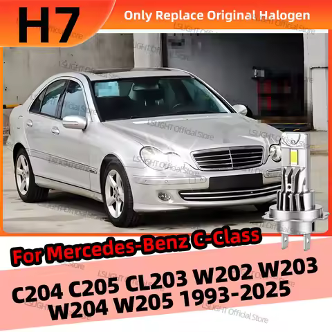 2x LED Headlights H7 Lamps 30000LM For Mercedes-Benz C-Class C204 2011+ C205 2015+ CL203 2001-2008 W