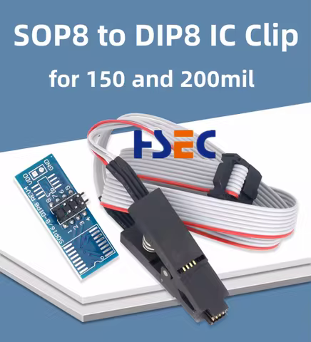 Gold Needle SOIC8 SOP8 IC Test Clip to dip8 IC flash clip For BIOS 93/25/24 CH341A TL866 T48 EZP2019