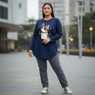 Oval Long Sleeve T-Shirt Plus Size Aesthetic Cat 7XL 6XL 5XL 4XL 3XL 2XL Long Sleeve T Shirt Women