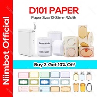 NIIMBOT D101 Printer Sticker Paper Roll 10-25mm Mini White Color Label Tape Waterproof Pr List Tag f