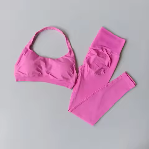 New Seamless Yoga Outfit, Women's Beautiful Back Sports Bra, Peach Hip Fitness High Waisted Pants, Y