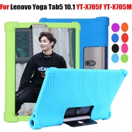 For Lenovo Yoga Tab5 10.1 YT-X705F YT-X705M Adjustable Stand Tablet Back Cover Lenovo Yoga Tab5 10.1 4-Corner Upgrade Thicken Soft Silicone Drop Resistant Protective Case